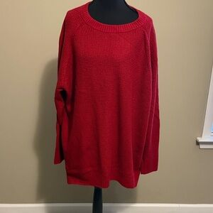 Old Navy Women's Red Crew Neck Sosoft Sweater